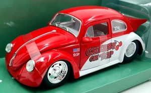 Jada 1/24 Scale 34230 - 1959 Volkswagen Drag Beetle Slug Bug - Red/White - Picture 1 of 5