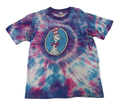 Винтажная состаренная футболка хиппи галстук краситель для взрослых 90-е США большой размер Dr. Seuss Cat In The Hat - Изображение 1 из 4
