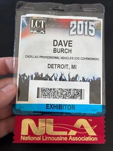 2015 National Limousine Association Event Exhibitor Pass/Ticket/ID Detroit MI - Picture 1 of 2