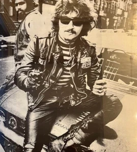 Hell's Angels Vintage Poster Osamu Nagahama Harley 50cm x 70cm w/frame Used - Picture 1 of 3
