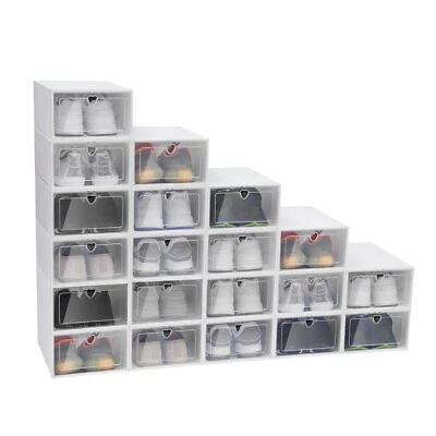20 Pack Shoe Boxes Plastic Shoe Organizer for Closet Stackable Shoe Containers - Image 1 of 4