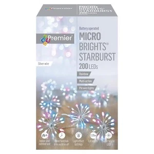 Weihnachtsbeleuchtung Weihnachtsdeko Innen Außen Starburst Regenbogen 200 LEDs - Bild 1 von 1