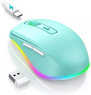 Kabellose Maus LED Wiederaufladbar mit Mausbeweger Leise 2,4G USB Funkmaus C317 - Bild 1 von 4