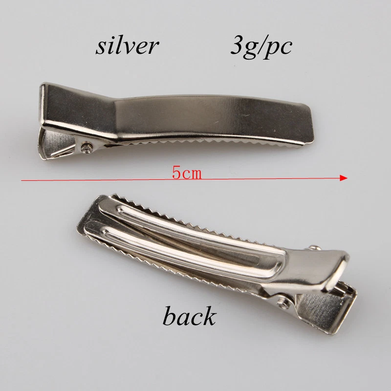 100pcs Silver DIY Metal Prong Alligator Hairgrips/Brooch Hair Clips - Image 1 of 1