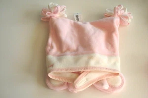Juego de sombrero y guantes para niñas rosa y blanco talla mediana (2-3T) antiguo azul marino - Imagen 1 de 2