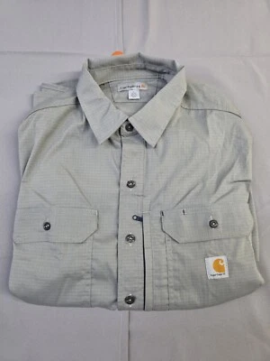 Carhartt Mens Long-Sleeve Button-Down Work Shirt, Gray - Image 1 of 4