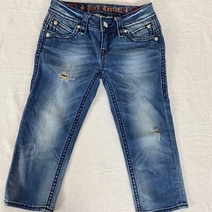 Jeans Rock Revival Patti Capri taglia 27 tasche con patta invecchiate - Foto 1 di 5