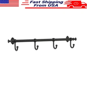 18" schwarz Wandmontage Haken Regal Eingang Aufbewahrungslösung glatte matte Oberfläche - Bild 1 von 3