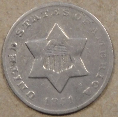 1851-O Three Cent Silver as Pictured - Image 1 of 2
