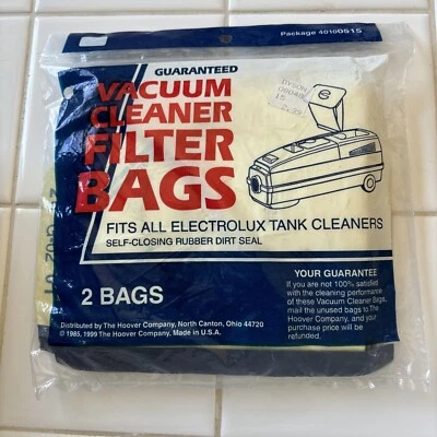 Bolsas de filtro de vacío Hoover para todos los limpiadores de tanques Electrolux 1999 paquete 2 bolsas  Foto 1 de 4