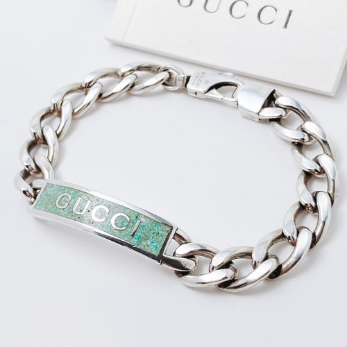 Orecchini merce puliti GUCCI 925 bracciale argento uomo s ON405 accessori catena w