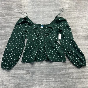 Old Navy Shirt Size S Womens Long Sleeve Pullover Green NWT - Picture 1 of 8