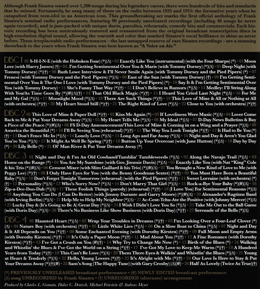 FRANK SINATRA - A VOICE ON AIR 1935-1955 NEW CD Foto 1 de 1
