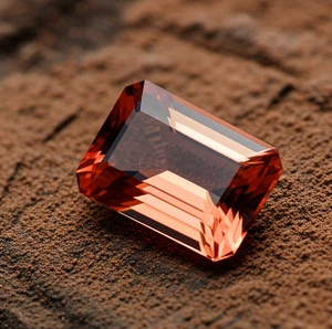 10.35 CT Natural Padparadscha Sapphire Excellent emerald cut Certified Gemstone - Picture 1 of 6