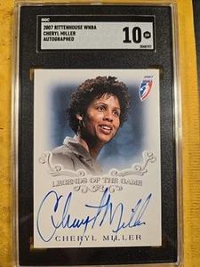 2007 Rittenhouse WNBA Legends of the Game Cheryl Miller Auto HOF SGC 10 POP 3 - Picture 1 of 2