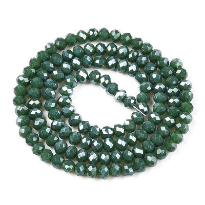 1 STRANG GLASRONDELLE PERLEN LÜSTER PLATED facettiert 4x3 mm ca. 39 cm! .700 - Bild 1 von 3