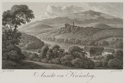 VEITH (*1799) nach RADL (*1774), Ansicht von Kronenberg, Sst. Romantik 1800-1849 - Bild 1 von 4
