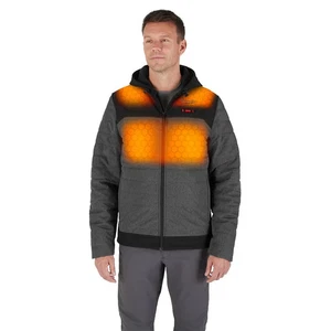 MILWAUKEE Heated Coat W/ HOOD Gray M102G w/ BATTERY & CHARGER MENS JACKET 2XL 2X - Picture 1 of 2