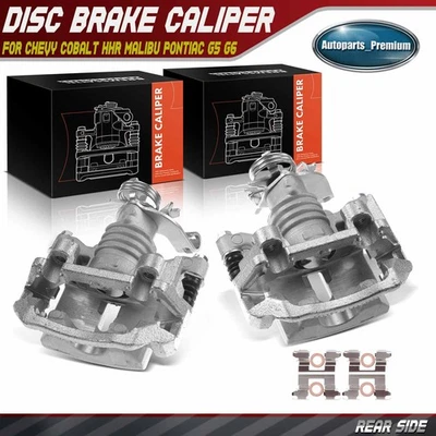 Par de pinzas de freno traseras con soporte para Chevy Malibu HHR Cobalt Pontiac Saturn Foto 1 de 4