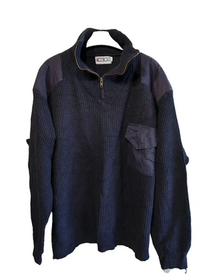 Solids Knitwear Tactical Sweater Mens XXL Quarter Zip Pullover Jumper Workwear - Image 1 of 4