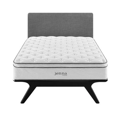 Modway Jenna 14" Modern Innerspring and Foam California King Mattress in White - Image 1 of 4