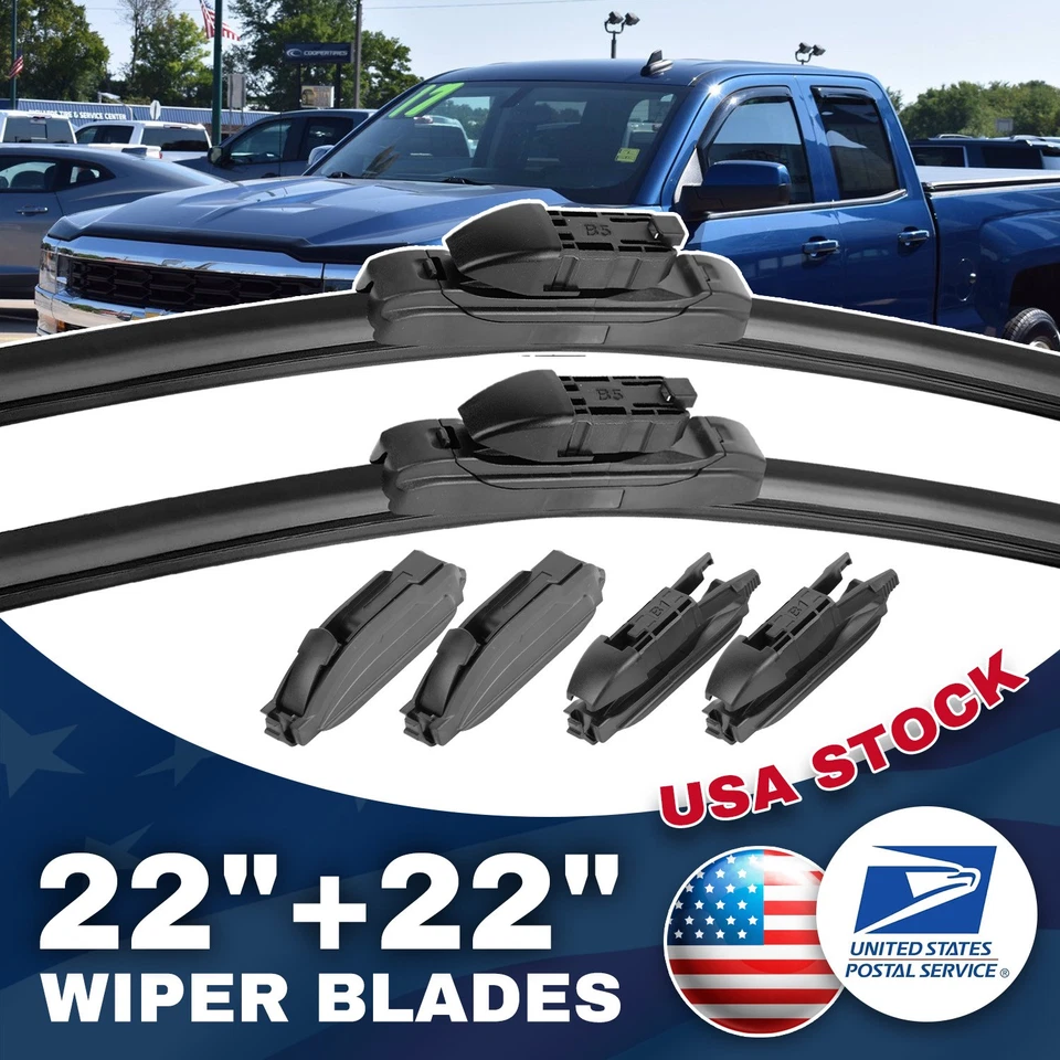 22"&22" Premium Windshield Wiper Blades For Chevrolet Suburban 3500 HD 2016-2019 - Imagem 1 de 4