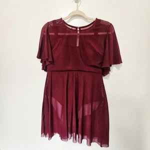 Traje de baño Bloomchic borgoña de una pieza vestido de baño para mujer 12 trajes de baño - Imagen 1 de 9