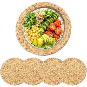 Round Natural Jute Woven Placemats (11.8 in, 4 Pack) - Picture 1 of 7