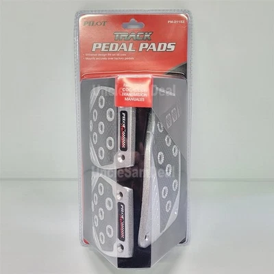 CONJUNTO DE PEDAL PAD DE PISTA AUTOMOTIVA PILOTO PRATA com TRANSMISSÃO MANUAL DE INSERÇÃO PRETA - Imagem 1 de 4