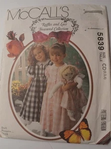 McCalls 5839 Mädchen Kleider Kleid Schnittmuster Gr. 2-4 - Bild 1 von 2