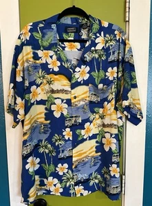 Vtg Floral /Woody Truck Pineapple Connection Hawaiian Shirt Mens XL 56” Rayon - Picture 1 of 12