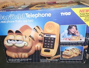 Vintage Garfield Telephone Tyco Phone 1980s With Box - Picture 1 of 10