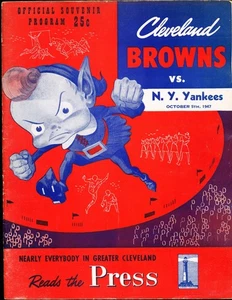 NEAR MINT 10/5/1947 Browns Vs N.Y. Yankees AAFC Program - Browns are AAFC Champs - Picture 1 of 11