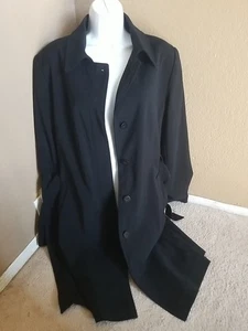 London Fog Trenchcoat Damen schwarz Gürtel Knopfleiste Jacke Größe XL - Bild 1 von 24