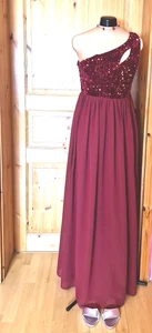 Abend-/Ballkleid/Hochzeit Gr. M/38 Neu /Lang/ Rot mit glänzenden Pailletten - Bild 1 von 8