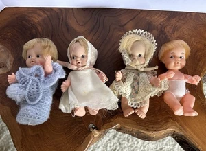 Vintage Uneeda PeeWee Baby Puppen - 3 Stück + ein Freund - Bild 1 von 5