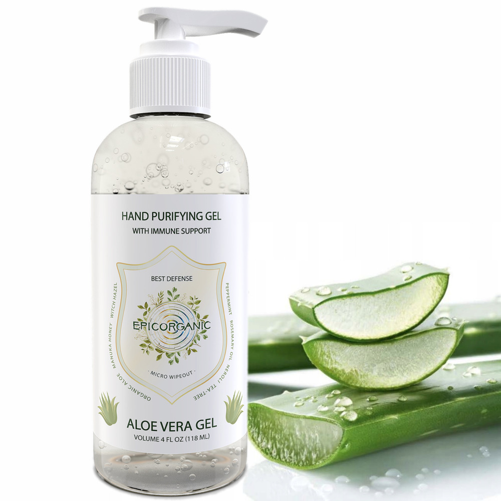 Epic Organic Aloe Vera Gel - Hand Purifying Gel with Immune Support (4 oz)