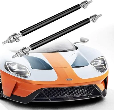 Barra de soporte de soporte de barra de puntal divisor de labios parachoques delantero ajustable negro para Mazda BRZ Foto 1 de 4