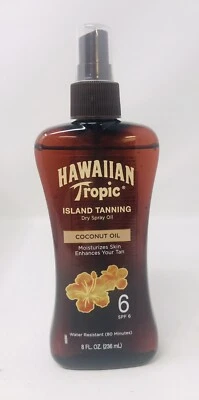 Hawaiian Tropic Island Tanning Dry Spray Oil Coconut SPF 6 8 fl oz - Image 1 of 2