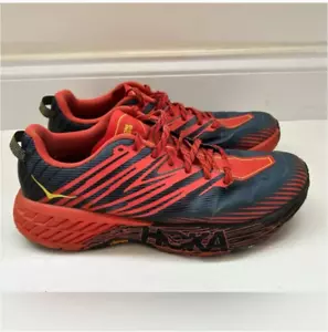 Hoka Speedgoat 4 Blue/Red Athletic Shoes Sneakers men’s size 10.5 - Picture 1 of 11