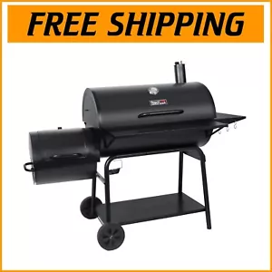 1200 Sq. In. Black Barrel BBQ Grill with Offset Smoker for Outdoor Entertaining - Picture 1 of 10