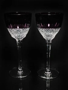 Faberge Firenze Black Crystal Goblet Glasses Set of 2 - Picture 1 of 12