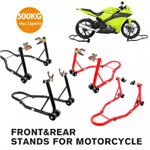 Motorcycle Stand Paddock Heavy Duty Front&Rear Lift Motorbike Bike 500KG Carrier - Picture 1 of 17