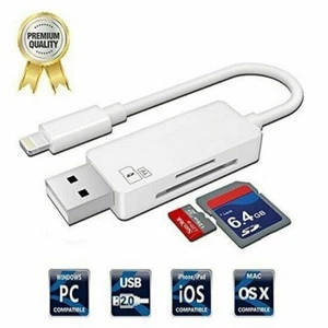 Carte Mémoire Lecteur USB Câble pour IPHONE X XR 7 6 8 12 13 14 Se IPAD Chargeur - Photo 1 sur 1
