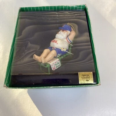 Chicago Cubs Santa On Beach Chair 'Tis The Season Ornament MLB Russ - Image 1 of 4