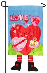 Crazy Legs Heart Double Applique Garden Flag - Picture 1 of 1