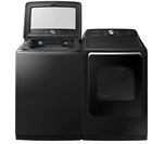 Samsung WA54R7600AV, DVE54R7600V Side-by-Side Washer&Electric Dryer Set Black photo