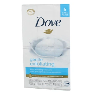 6 Pack Dove Gentle Exfoliating Moisturizer Cream Bars, Fragrance Free, 3.75 o... - Picture 1 of 3