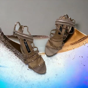 NIB Sergio Rossi Kimberly Crystal Embellished Sandal Flats Size 39.5 $995 - Picture 1 of 6