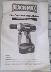 Black Max 24V Cordless Drill Driver 33646-24v Owners Reference Manual Book OEM - Picture 1 of 2